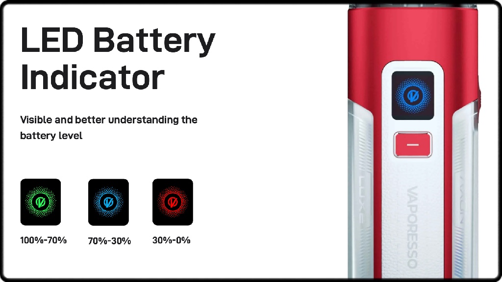 L'indicateur LED du pod Luxe X 2